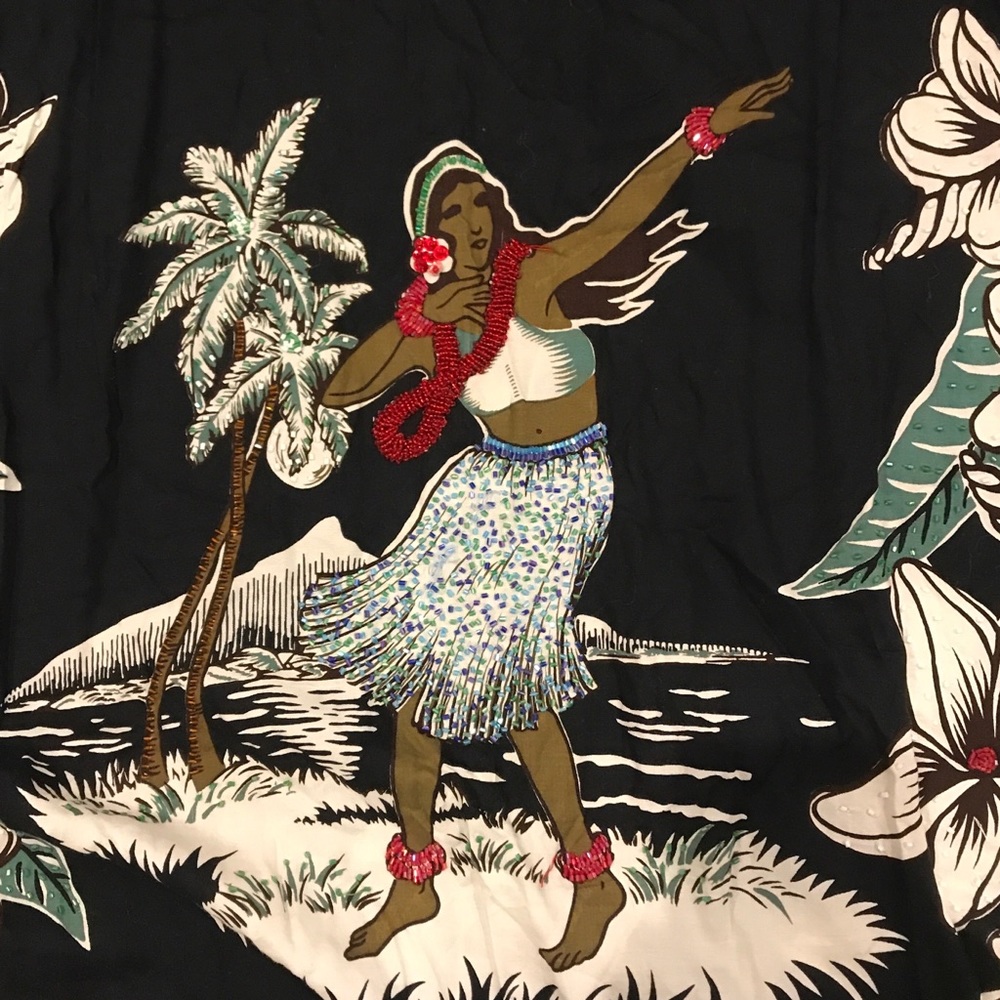 Vintage beaded Hawaiian alpha shirt